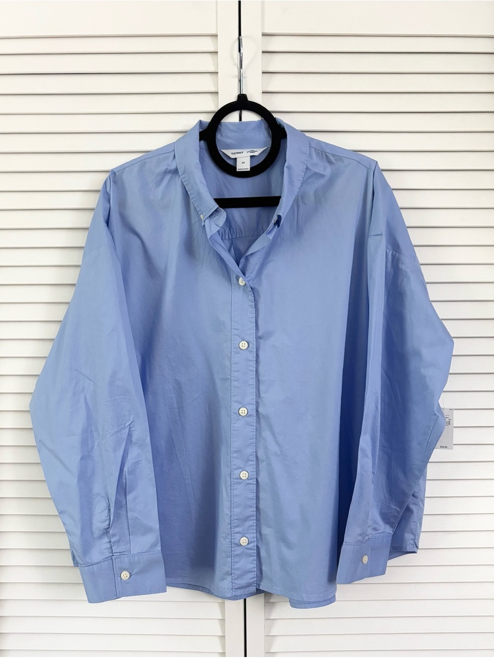 Old Navy Light Blue Women’s Boyfriend Button-Down Shirt, Size: 2X, NWT